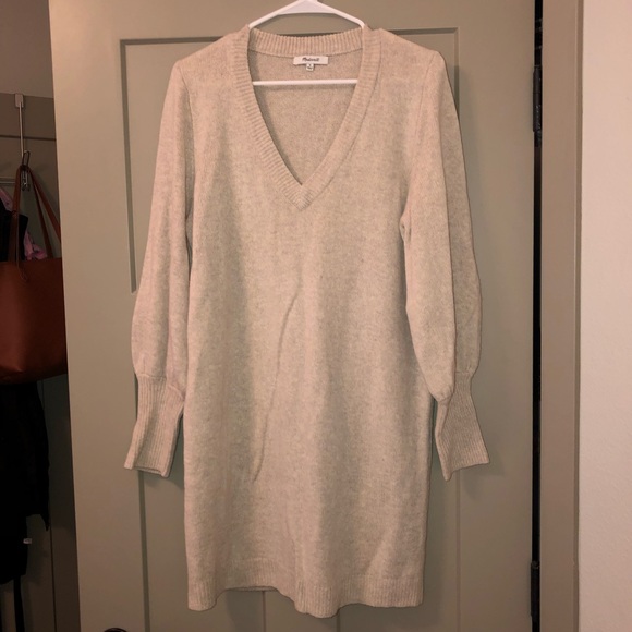 madewell bubble sleeve sweatshirt dress
